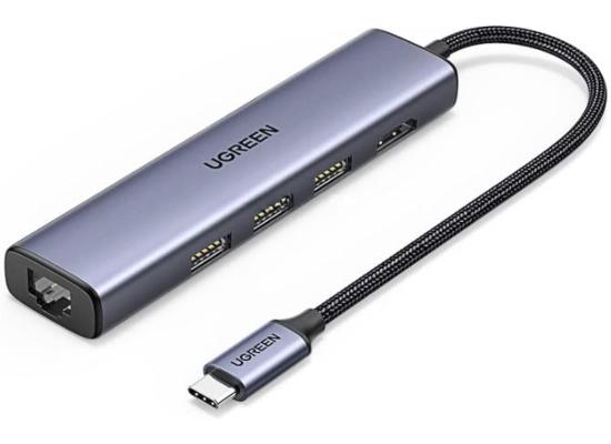 UGREEN CM475 5 in 1 Type-C to 3 USB 3.0+HDMI 4K60Hz +RJ45 (Gigabit) Converter